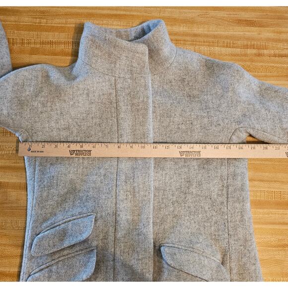 J.CREW Light Gray COCOON Nello Gori Italian Stadium-Cloth Wool Blend COAT Size 0 - Picture 11 of 12